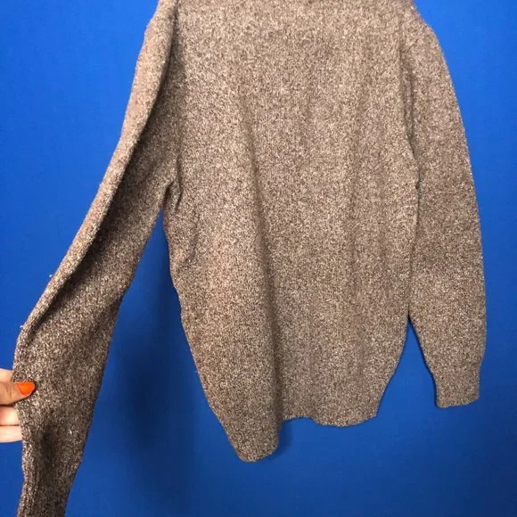 TSXS White and Brown Grain Pattern Warm Sweater - Picture 5 of 5